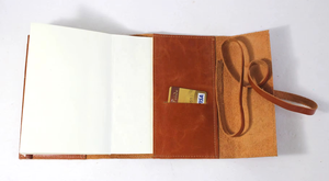 Diario de cuero genuino vintage hecho a mano con papel de borde deshilachado y cierre con llave, cuaderno de cuero - Product Image 6