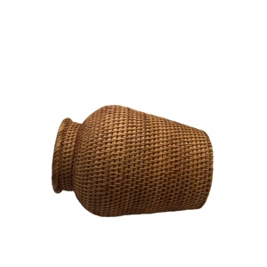 Meilleures ventes de vases à fleurs en rotin naturel Design classique simple Artisanat du Vietnam Boîtes de rangement et bacs tissés à la main Article populaire - Product Image 2