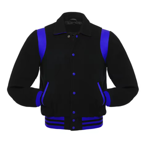 Nouvelle veste varsity décontractée pour homme en tissu enduit, col montant et fermeture éclair, écologique et coupe-vent - Product Image 2
