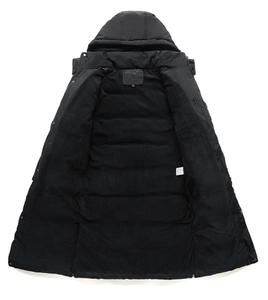 OEM Heavy Best Bubble Hooded Black <b>Longline</b> Parka <b>Coat</b> Custom Men Shiny Puffer Jacket Zipper High Street <b>Waterproof</b> Breathable - Product Image 6