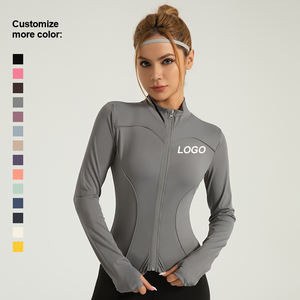 Solid Color Gym Fitness <b>Jacket</b> Yoga With Pockets Morning <b>Workout</b> White Yoga <b>Jacket</b> Quick-Dry Slim Yoga <b>Jacket</b> - Product Image 6