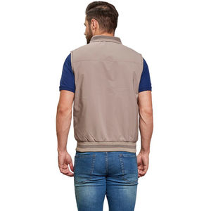 Veste épaisse pour homme avec fermeture éclair intégrale, col design, poches latérales, coupe ajustée, vêtements d'hiver, vêtements décontractés, vestes sans manches pour homme - Product Image 3