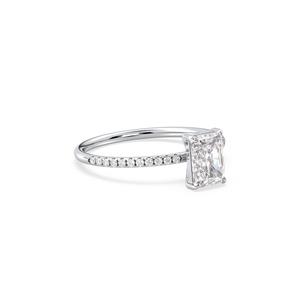 REYES Enchanting Radiant Cut 1.11Ct HPHT CVD Lab Grown Diamond <b>Ring</b> in 14K Solid Gold Rhodium Plated <b>Fine</b> Jewelry For Women - Product Image 3