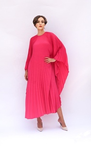 Robe de soirée longue plissée style kaftan vintage pour femme, robe de mariée luxueuse et modeste, 100 % coton écologique - Product Image 2