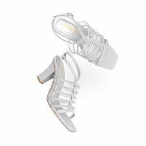 Sandalia Plata Tacón Fantasía Modelo FN5975 - Product Image 1