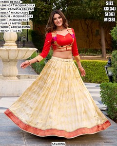 Eshaal Royal Jacquard Silk <b>Lehenga</b> Choli Quick Dry Sun Protection for Diwali Party <b>Wedding</b>-Floor-Length Traditional Women's Wear - Product Image 1