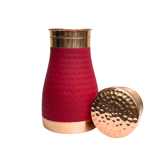 กระติกน้ำทองแดงสีแดง OTSAK พรีเมียม รักษ์โลก ดีไซน์ทันสมัย ฝาปิดแบบตอกลาย พกพาสะดวก สำหรับสำนักงาน ความจุ 1000 มล. - Product Image 1