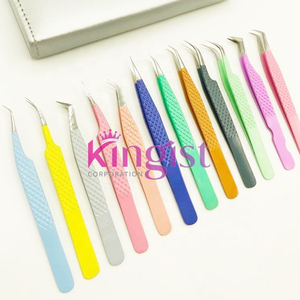 Fine Quality by Manufacturer Custom Color Good Material Beauty <b>Tools</b> Kit Eyelash Tweezers In Low Price Eyelash Tweezers Set - Product Image 6
