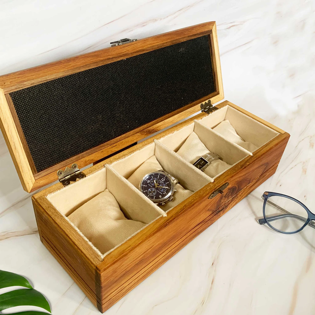 Premium  Wood Watch Box Case Custom logo 5 Slot Wood Watch Box Organizer for Watches Top Quality and Hot Selling Sale