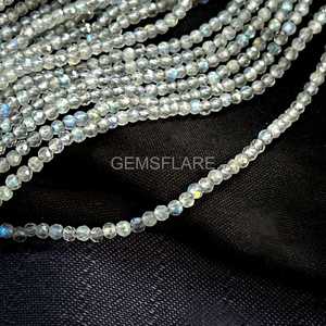 Natural Labradorite Faceted Rondelle <b>Beads</b> Blue Flashy Labradorite <b>Beads</b> For Jewelry Making Micro Faceted Wholesale Gemstone Bea - Product Image 6
