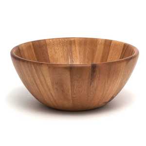 Modern Stacked Bamboo Salad <b>Bowl</b> <b>Large</b> Handcrafted Round Wooden Serving <b>Bowl</b> Eco Friendly Sustainable Tableware for Kitchen - Product Image 5