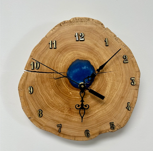 Artistic High Quality Epoxy Resin Wooden Wall <b>Clock</b> For Gifting Homedecor Luxury Polish Finished Time Piece For Restaurant Hotel - Product Image 3