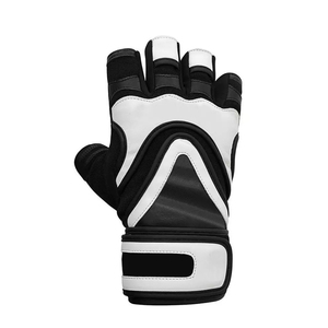 Gants de sport professionnels en cuir à demi-doigts, antidérapants, résistants à l'usure, avec fermeture auto-agrippante, respirants, pour l'haltérophilie et l'entraînement des adultes - Product Image 2