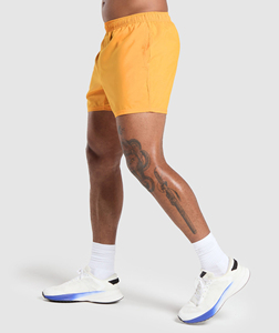 Shorts de sport pour hommes, d'été, unis, décontractés, mi-longs, à cordon de serrage, en tricot peigné, séchage rapide, respirants, personnalisables avec logo, pour l'entraînement - Product Image 5