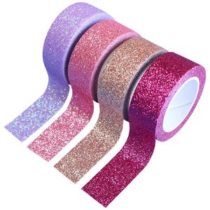 Multi Color Holographic Glitter Adhesive Tape Bulk Waterproof Sparkle Decorative Tape for Crafts <b>Scrapbooking</b> Nail Art Packaging - Product Image 2
