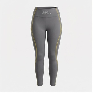 Leggings de Yoga North Approach de Cintura Alta y Largo Completo con Franja Lateral, Sin Costuras, Elásticos en Cuatro Direcciones, Color Gris - Product Image 1