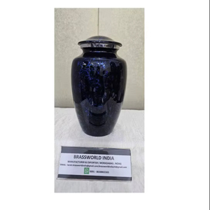 Urna Funeraria de Aluminio Azul Negro Espejo, Acabado de Alta Calidad, Estilo Americano, 220 Pulgadas Cúbicas, Diseños Personalizables - Product Image 1