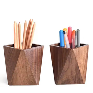 Wood Pen Holder Custom Logo for <b>Desk</b> Office Home <b>Study</b> Stylish Multi Slot Storage Organizer Pen/Pencil Holder - Product Image 6