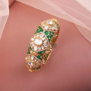 Parinika Polki Designer Fine Brass Imitation Casual Bangles Bracelet From India - Product Image 1