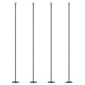 Palo Luminoso Ottagonale a LED in Acciaio per Esterni, 2,4 m, Confezione da 4, per Patio, Giardino, Terrazza, Matrimoni, Feste - Product Image 1
