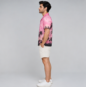 Camisas de Playa Sublimadas Personalizadas para Hombre, Estilo Hawaiano Tropical, Manga Corta, Botones, Holgadas, Casuales, Estampado Floral, Ropa de Playa de Verano - Product Image 4