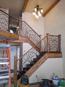 Barandilla de Escalera de Hierro Forjado de Estilo Moderno, Montada en la Pared, con Diseño de Rama de Árbol Resistente al Óxido, Tamaño Personalizable, Antirrobo; Fácil de Instalar - Product Image 4