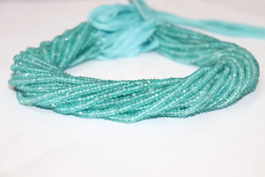AAA+ Natural Sky Apatite Faceted Rondelle Beads Micro Cut Loose Gemstones - Product Image 4