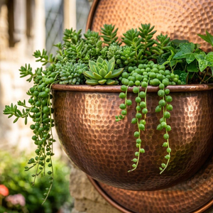 Metal Hanging <b>Wall</b> <b>Planter</b> Decorative Metal <b>Wall</b> Mounted Flower Pot for Indoor <b>Outdoor</b> Home Garden Decoration - Product Image 5