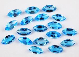 บลูโทแพซธรรมชาติจากสวิสทรงมาร์คีส์เจียระไนแบบเฟสเซต  ขนาดมาตรฐาน  พร้อมใบรับรอง  ไม่ผ่านการปรับแต่ง  พร้อมสำหรับการฝังในเครื่องประดับ - Product Image 3