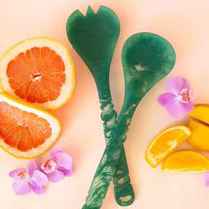 Juego de Cubiertos para Ensalada de Resina Epoxi, Cuchara y Tenedor Modernos, Ecológicos y Elegantes para Servir, para Hoteles de Lujo, Villas y Restaurantes - Product Image 5