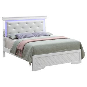 Cama Queen Verona G6790C QB3 Tapizada en Color Plata Champán - Product Image 1