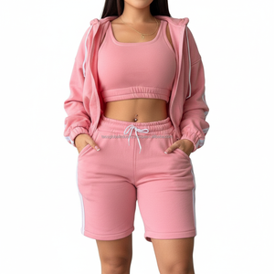 <b>Women's</b> Yoga Workout Set Solid Ribbed Quick Dry Custom OEM Wholesale - Product Image 2