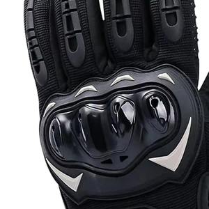 Gants de moto unisexes noirs à doigts entiers avec logo personnalisé, gants de sport respirants antidérapants pour l'hiver avec fermeture auto-agrippante - Product Image 2