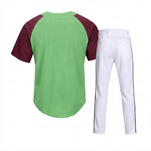 Trendy custom heren baseball jersey broek met hittetransferdruk, 100% polyester mesh, antibacterieel, ademend, elastische taille - Product Image 2