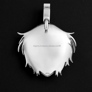 Colgante de Rostro de Dibujos Animados Único, Personalizable, de Plata de Ley Chapada en Oro Rosa de 14K, con Diamante Real Certificado por IGI, para Hombre - Product Image 3