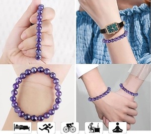 สร้อยข้อมือหินควอตซ์คุณภาพสูงสำหรับบำบัดด้วยเรกิ เครื่องประดับแฟชั่นเสริมพลังงาน เหมาะสำหรับการทำสมาธิ ของขวัญสำหรับทุกเพศ - Product Image 4