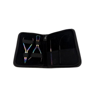 Professional Hair Extension Tools Kit Rainbow-Multi Color Fitting & Removal Pliers Included <b>Beads</b> Pulling Loop And Hook - Product Image 1