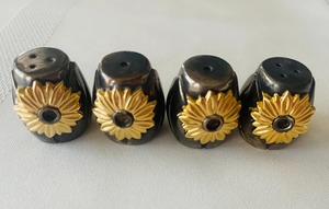 Sunflower Design Metal <b>Small</b> Size Salt And Pepper Shakers Set For Kitchen Dining Table Elegant Spice Dispenser Stylish Decor - Product Image 6