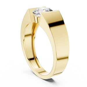 Bague en or massif 14K 18K pour homme, sertie par tension, avec diamant de laboratoire taille ronde 1,50 carat DEF VVS certifié IGI, Bague d'anniversaire OEM ODM - Product Image 4