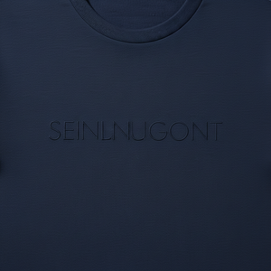 Camiseta de Hombre Seinlnuigont Azul Marino con Letra en Relieve, Manga Corta, Cuello Redondo, Corte Regular, Algodón Jersey, Estilo Minimalista - Product Image 2