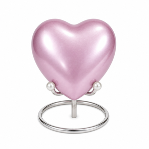 Pink Foot Print Brass Engraved Heart <b>Keepsake</b> Pet Cremation Urn with Stand European Style Eco-Friendly <b>Ashes</b> Memorial - Product Image 3