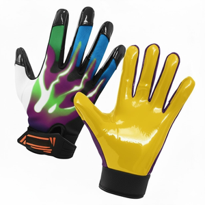 Guantes de Fútbol Americano Personalizados Premium, Palma con Agarre de Silicona Antideslizante, Protección para las Manos, Diseño Sublimado, Ligeros - Product Image 1