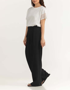 เสื้อยืดแฟชั่นสุดฮิต ผ้าฝ้าย 100% เสื้อยืดผู้หญิงทรงโอเวอร์ไซส์สีขาว แขนตาข่าย แฟชั่น Gen Z เสื้อยืด OEM - Product Image 5