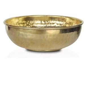 Bol de service tendance pour la décoration de table, forme arrondie, qualité supérieure, en métal doré, fournisseur indien. - Product Image 3