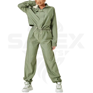 Custom Two Piece Windbreaker Jacket And Pant Set Streetwear <b>Zip</b> <b>Up</b> Polyester Nylon Windbreaker Tracksuit Set Solid Color - Product Image 2