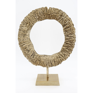 Luxury Organic Ring Design Tabletop Home Decor Accent With Aged Brass Base Black Aluminum Sculpture Tabletop Home Decor Accent - Product Image 5