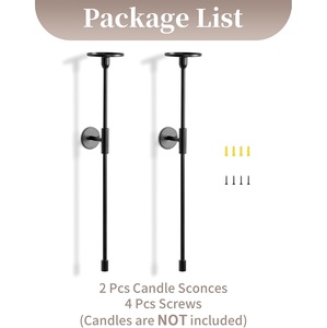 Candelabro de Hierro Hecho a Mano de 3 Brazos para Montar en la Pared, Diseño Moderno Negro Multifuncional para Decoración del Hogar, Bodas y Festivales - Product Image 3