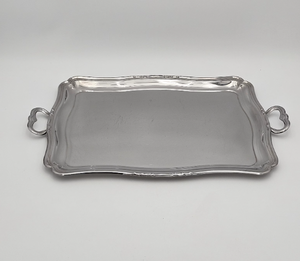 Bandeja Rectangular Tradicional de Metal Plateado Sheffield con Asas, Colección Royal Family para Restaurantes - Product Image 1