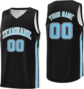 Camiseta de Baloncesto Personalizada con Nombre de Equipo 00, Cuello en V, Malla Transpirable, Unisex para Adultos, para Todas las Temporadas, Impresión por Transferencia de Calor, 100% Poliéster - Product Image 2