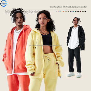 Venta al por mayor zip up HOODIE drop shoulder HOODIE Custom logo fabricante heavyweight oversize zip hoodies para hombres - Product Image 5